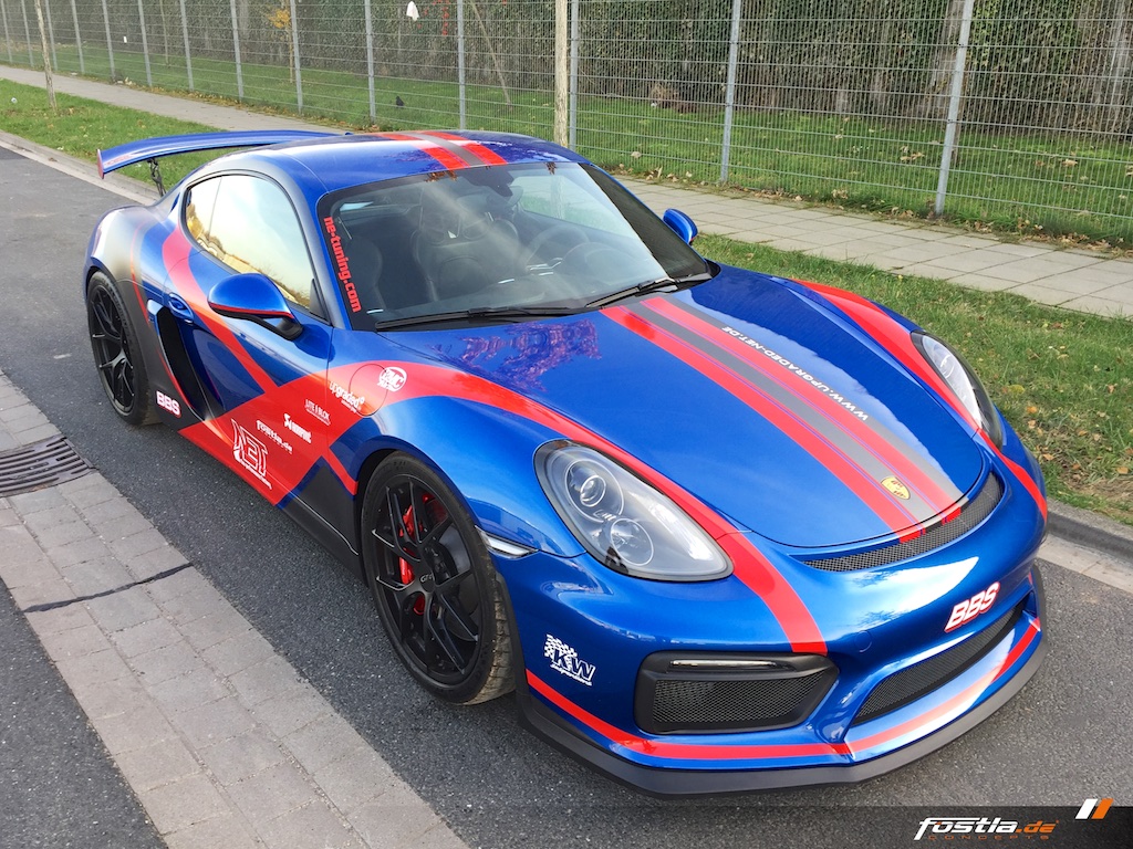 Porsche GT4 - Blau Design Rot BBS Tuning Folieren Felgen 12.jpg