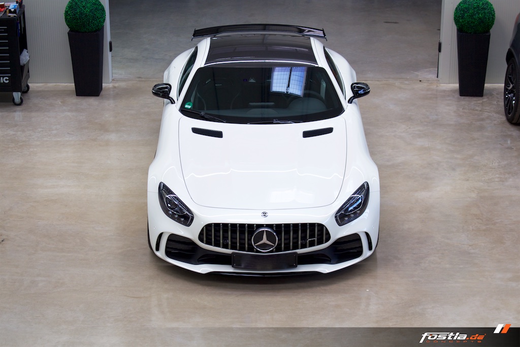 Titel - Mercedes Benz AMG GTR - Lackschutz Steinschlagschutz XPEL Weiß White Folierung 4.jpg