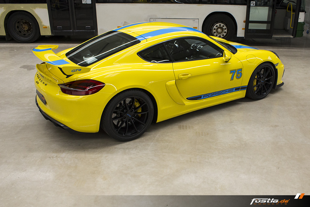 Porsche Cayman GT4 Streifen Design Racinggelb Schwarz Blau  7.jpg