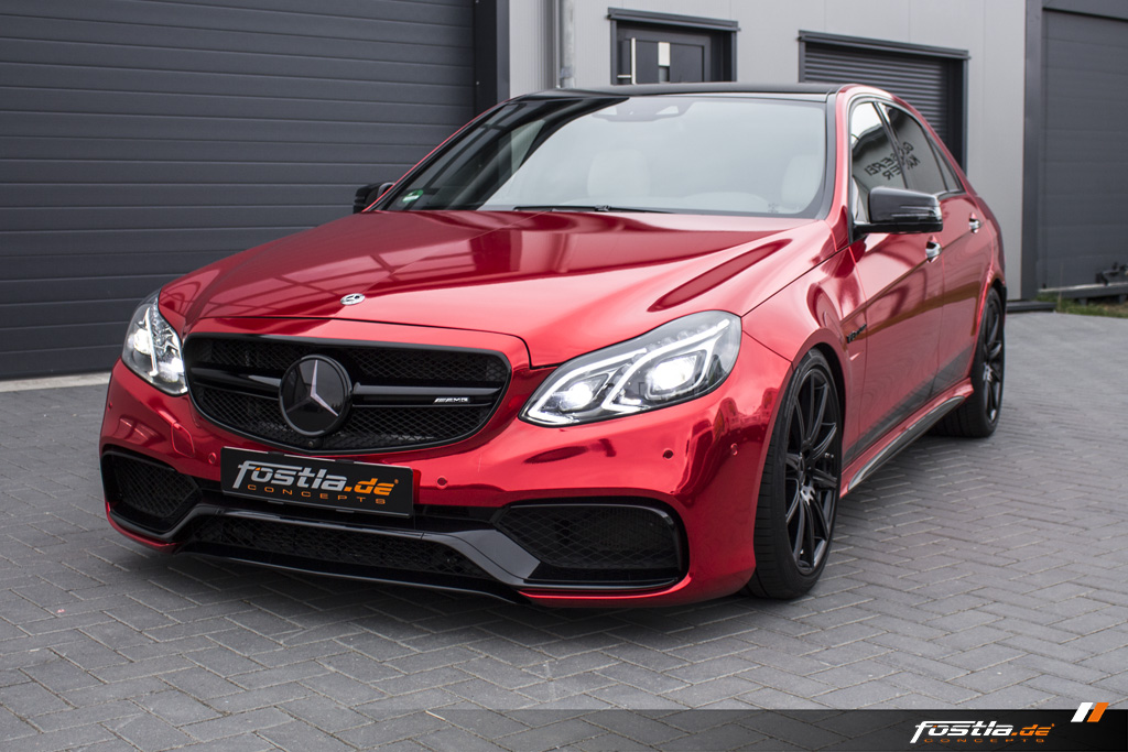 Mercedes-Benz E63 AMG S 4MATIC W212 Chrome Rot Edition One Streifen Car-Wrapping Vollfolierung Folieren Hannover (21).jpg