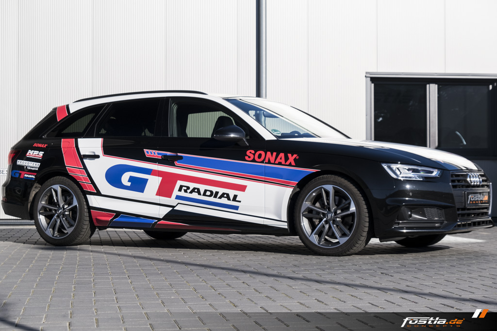 Audi A4 Avant B9 S-Line Giti Tire Teilfolierung Design Werbebeschriftung SONAX MPS Engineering PROVOTEKK Hannover (17).jpg