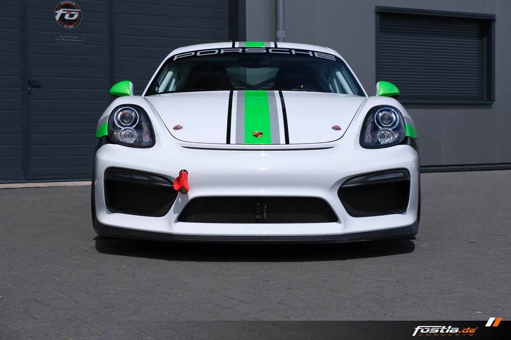Porsche GT4 Clubsport 981 Teilfolierung Motorsport Rennsport Streifen Stripes Schwarz Grau Grün Design (2).jpg