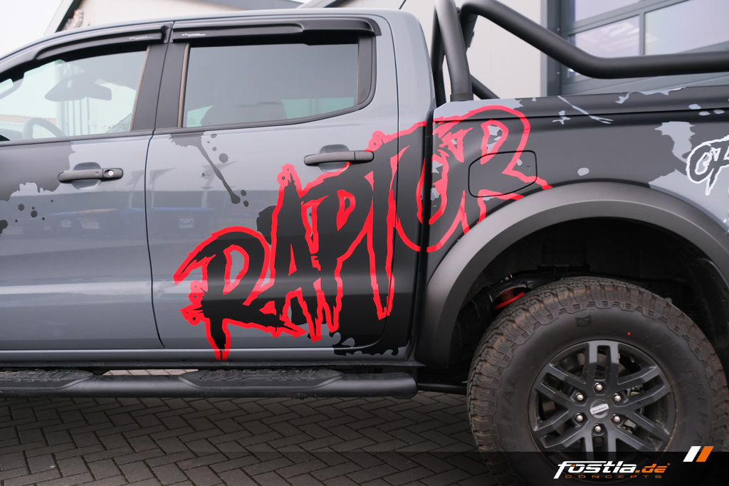 Ford Ranger Raptor Schwarz Rot Teilfolierung Design Hannover (7).jpg